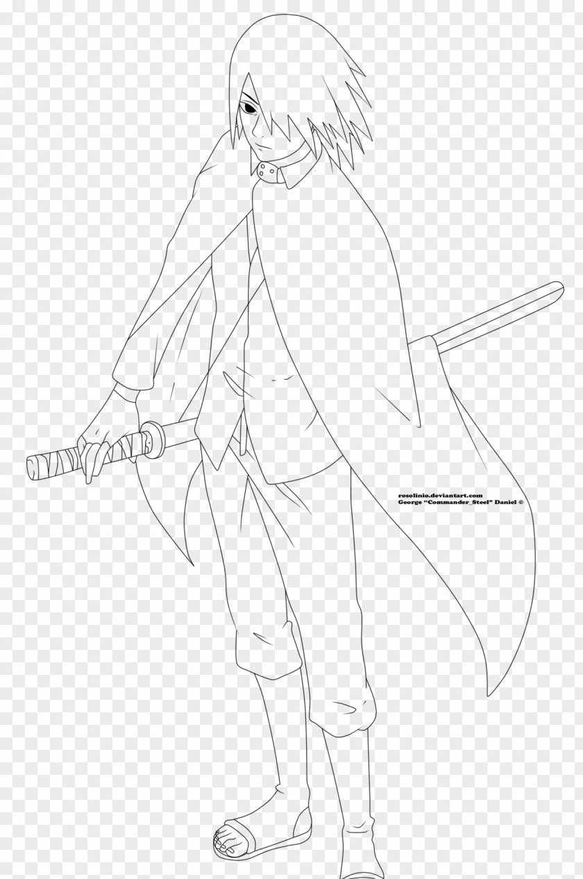 Naruto Sasuke Uchiha Line Art Drawing Clan Sketch PNG