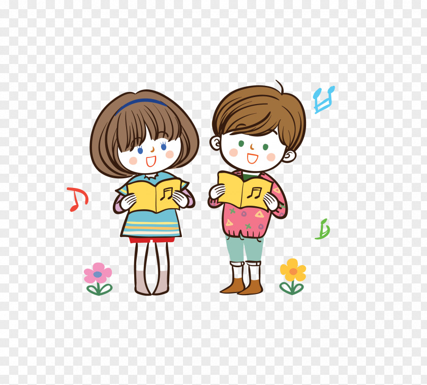 Cartoon Children Singing Child Computer File PNG