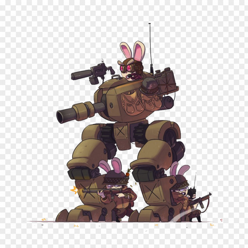Robot Rabbit Warrior Behance Concept Art Furry Fandom Illustration PNG