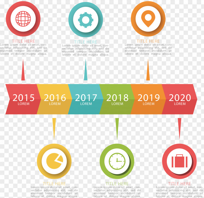 Color Time Process Diagram Milestone Infographic Timeline Icon PNG
