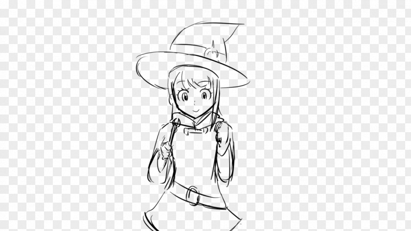 Little Witch Academia Finger Line Art White Headgear Sketch PNG