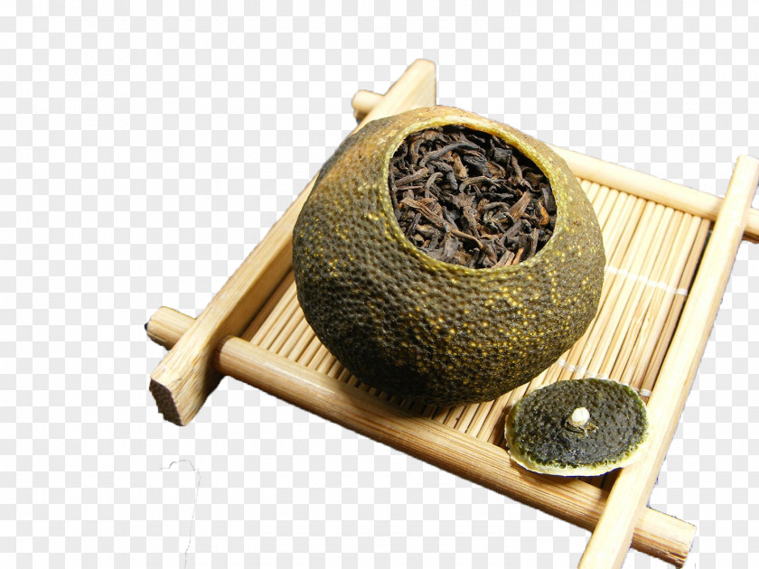 A Citrus Cooked Tea Pu'er Green Xinhui District Chenpi Leiocarpa PNG