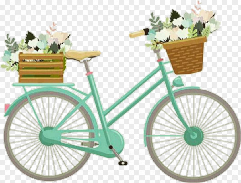 Bicycle Baskets Clip Art Illustration Cycling PNG