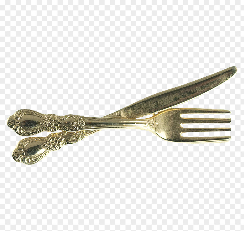 Knife And Fork Cutlery Gold Spoon PNG
