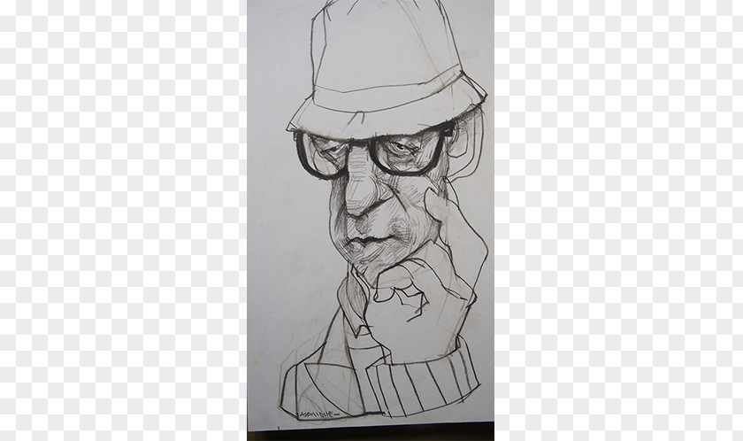 Woody Allen Glasses Drawing Sketch PNG