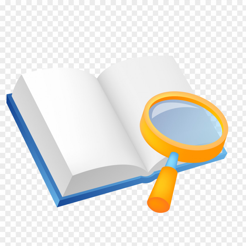 Cartoon Book Magnifying Glass Computer File PNG