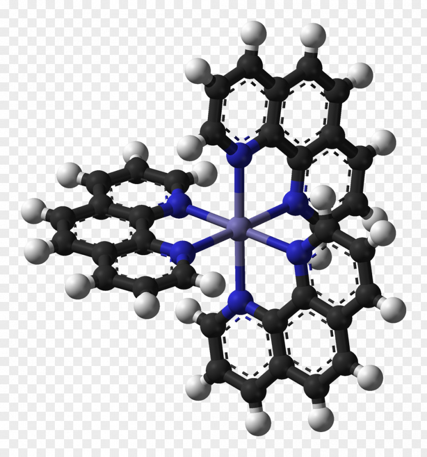 3d Coordination Complex Ferroin Phenanthroline Redox Indicator Chemical Compound PNG