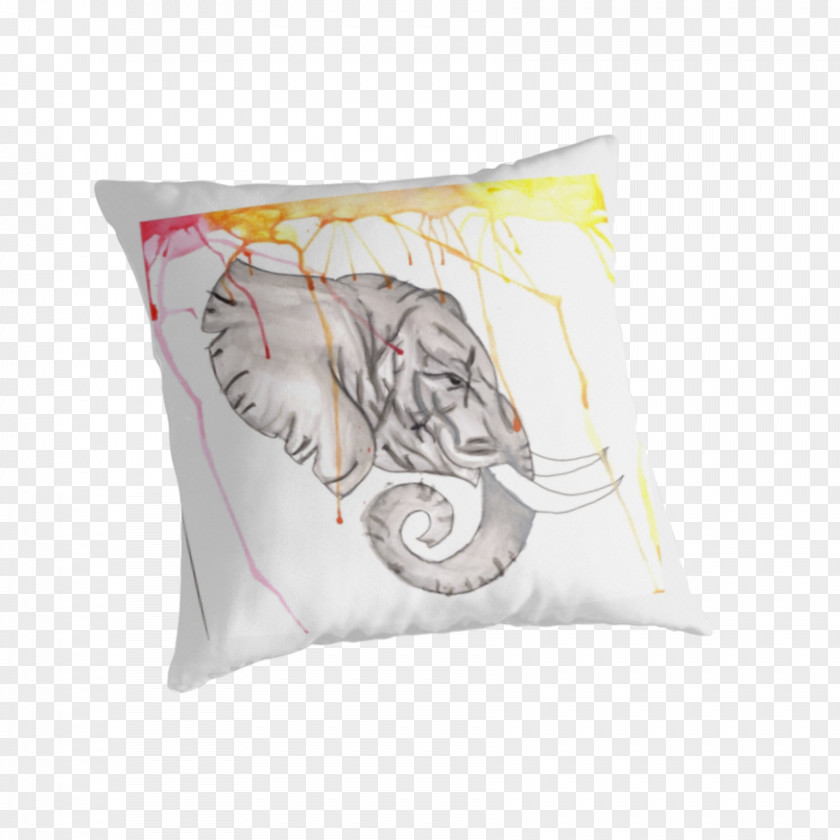 Elephant Watercolor Throw Pillows Cushion FaZe Clan Material PNG