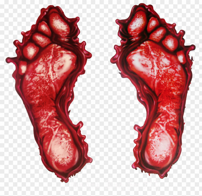 Feet Foot Blood Red PNG