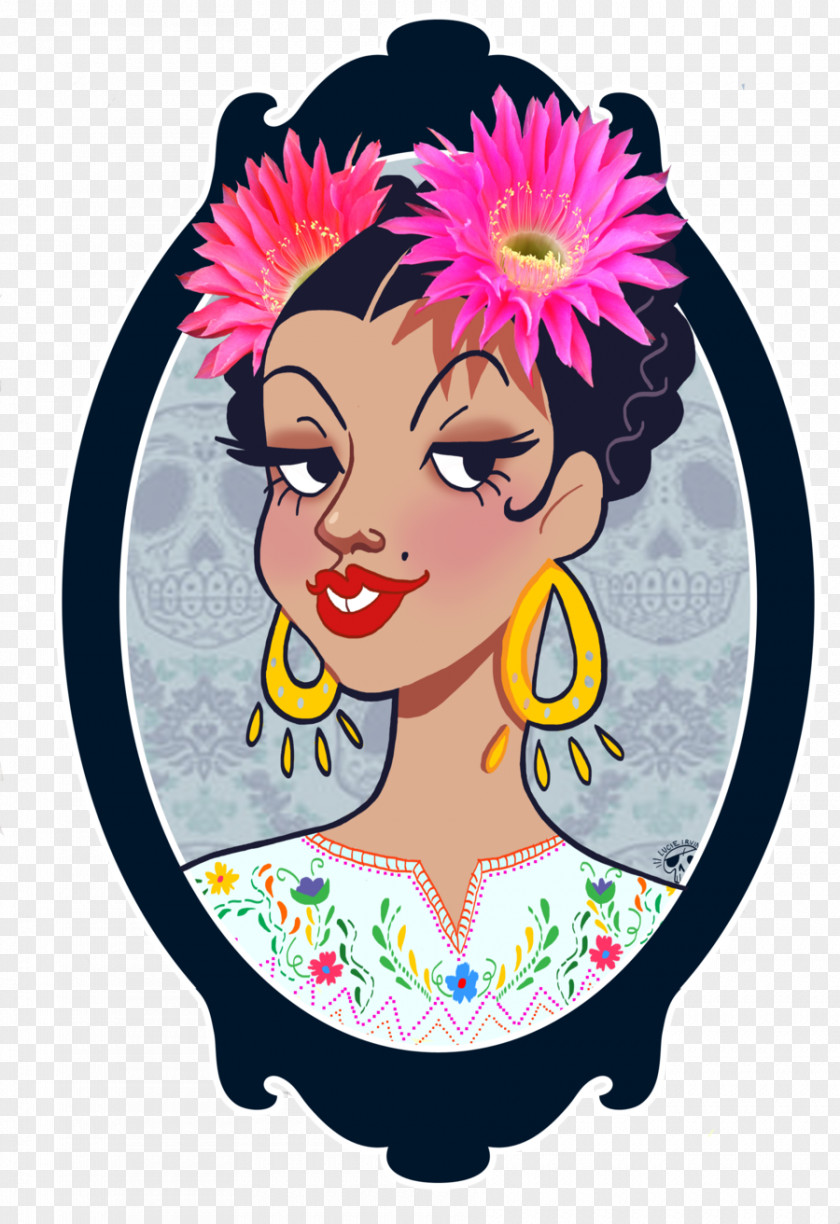 Mexican Woman Art Douchegordijn Clip PNG