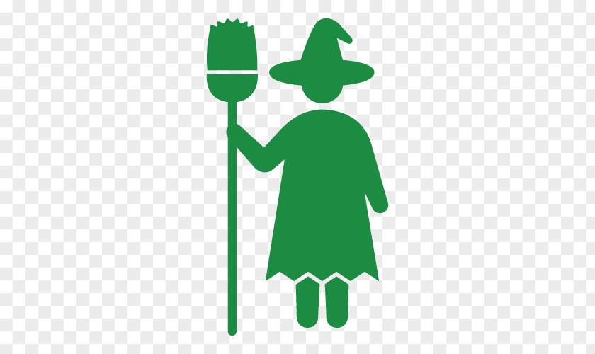 Symbol Green Witch Broom Halloween PNG
