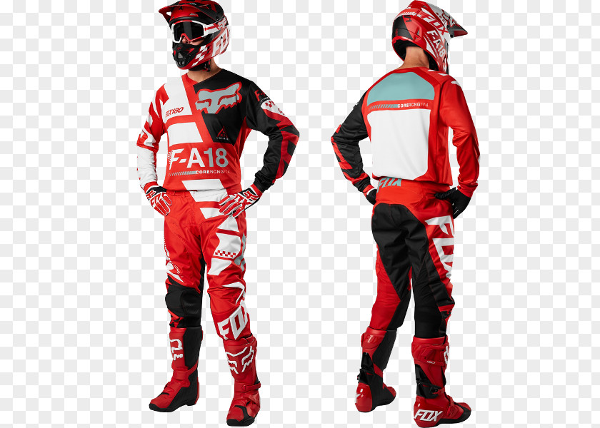 Motocross Fox Racing Motorcycle Helmets Jersey Pants PNG