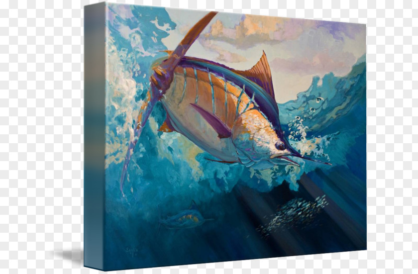 Painting Billfish Art Atlantic Blue Marlin Fly Fishing PNG