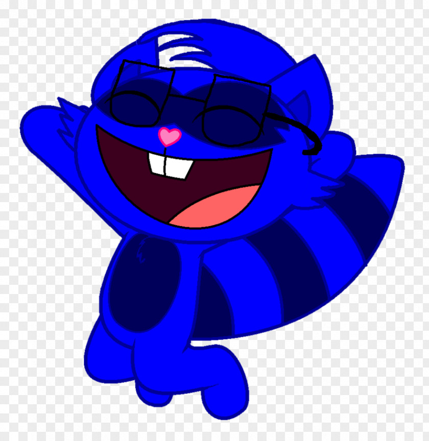 Raccoon Paint Cobalt Blue Character Clip Art PNG