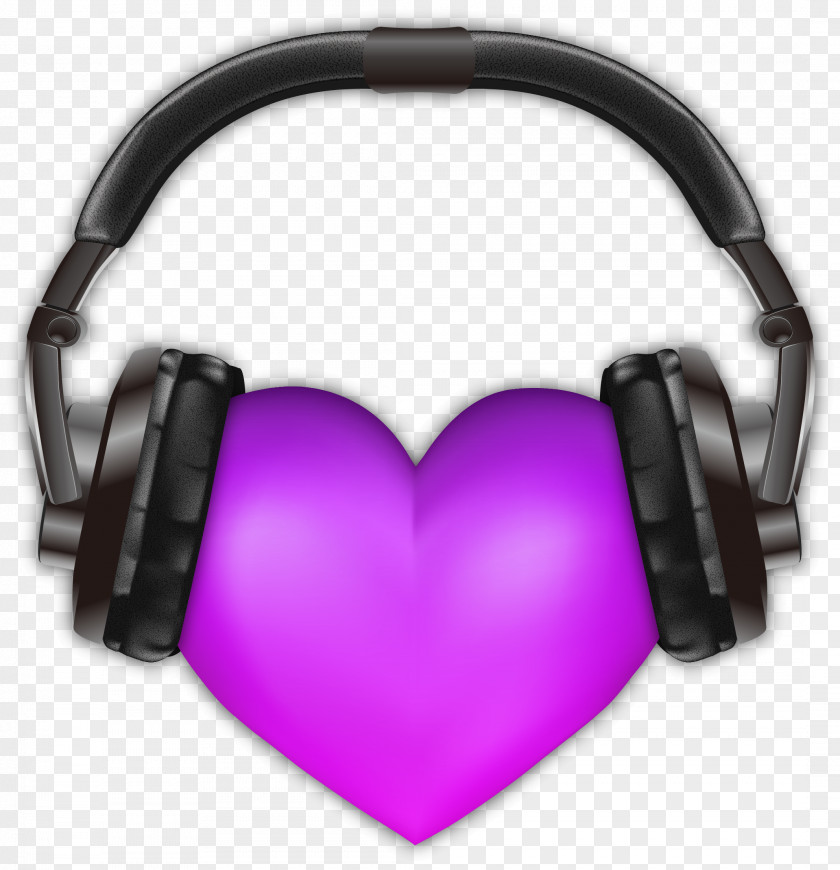 Vector With Purple Heartphones Headphones Headset Icon PNG