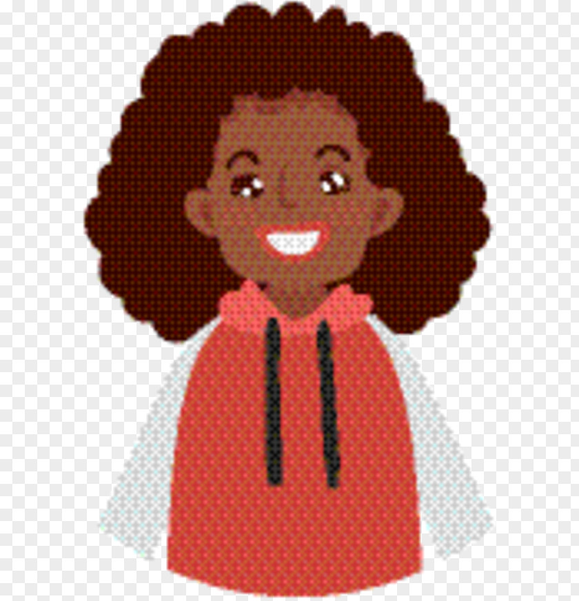 Brown Hair Hairstyle Textile Pattern Doll Cartoon RED.M PNG