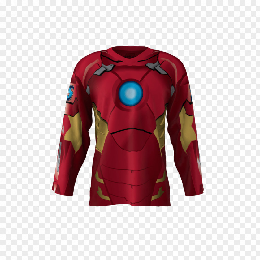Iron Man Hockey Jersey T-shirt Ice Dye-sublimation Printer PNG