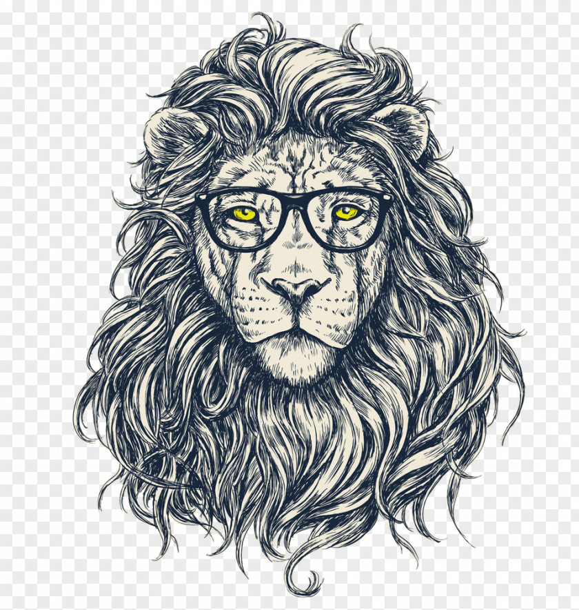 Lions Head Lion Hipster Stock Photography PNG