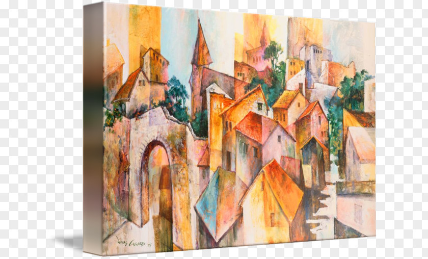 Painting Watercolor Canvas Print Gallery Wrap PNG