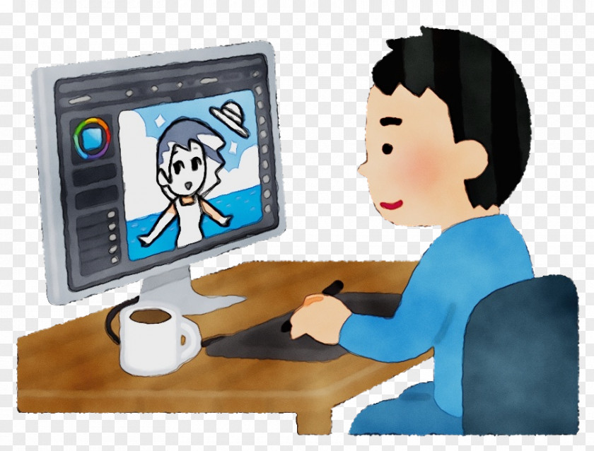 Cartoon Technology Animation Output Device Personal Computer PNG