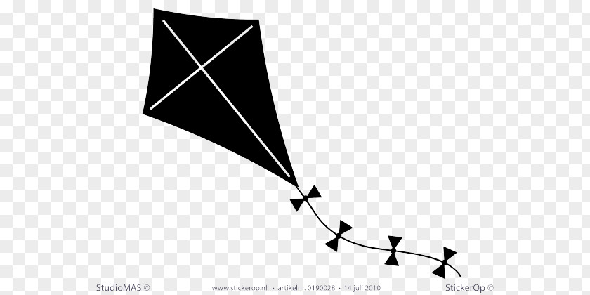Kite Sticker Decal Black And White PNG