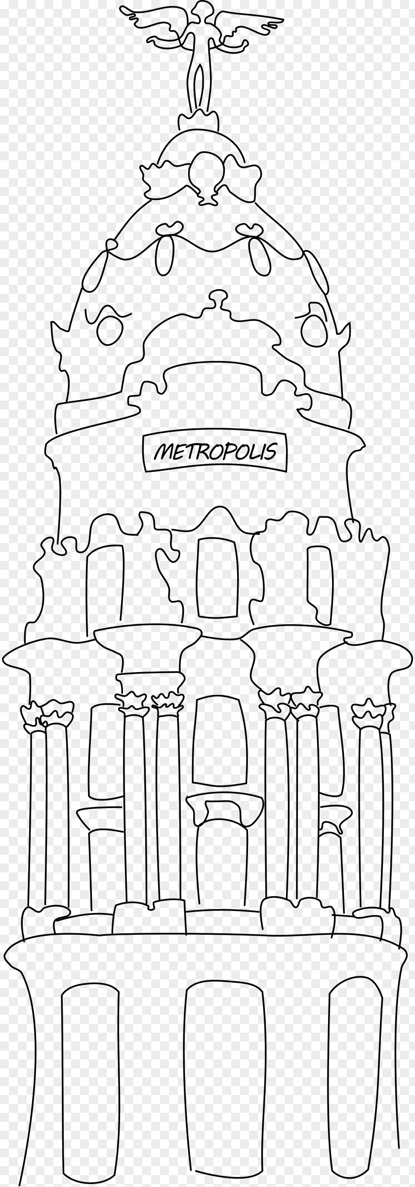Metropolis Edificio Metrópolis, Madrid Gran Vía, Drawing Line Art PNG