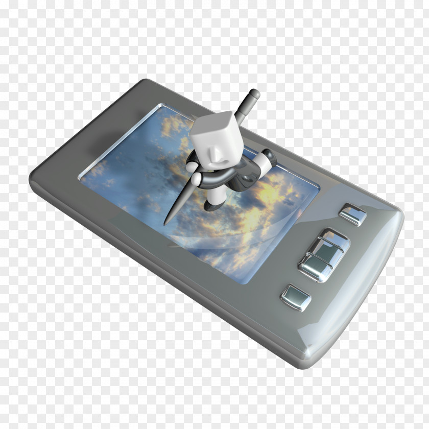 Tablet PC And Little People 3D Computer Graphics Stereoscopy PNG