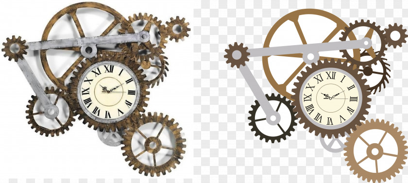 Clock Steampunk Gear Mechanism Wallpaper PNG