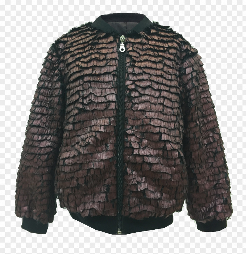 Chief Jacket Fur Sleeve Brown Wool PNG