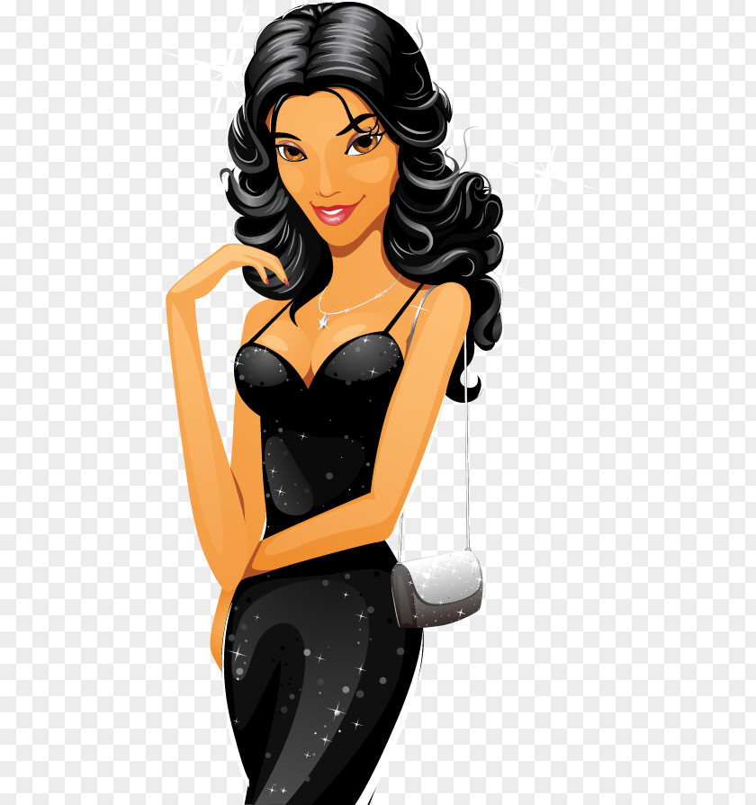 Woman Computer File PNG file, Party Sexy woman material, in black dress illustration clipart PNG