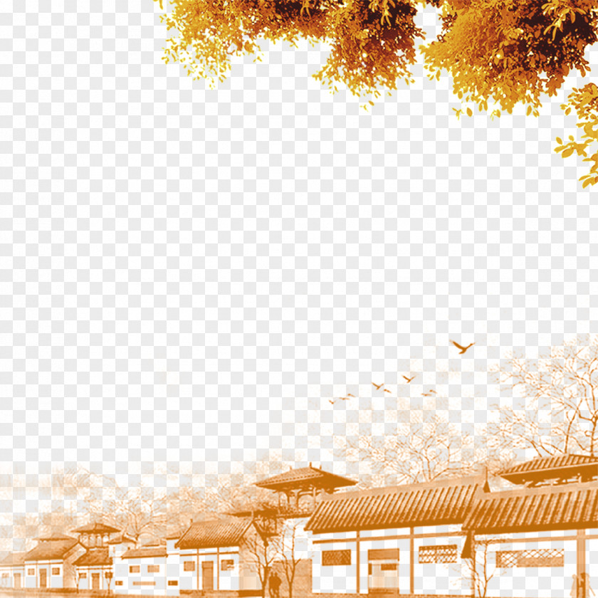Autumn Home Qingming Festival Chinoiserie U7d20u6750u516cu793e Ink Wash Painting PNG