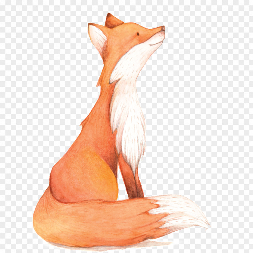 Watercolor Fox Painting Clip Art PNG