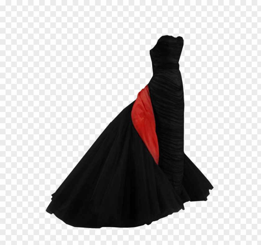 Cocktail Gown Dress Shoulder Black M PNG