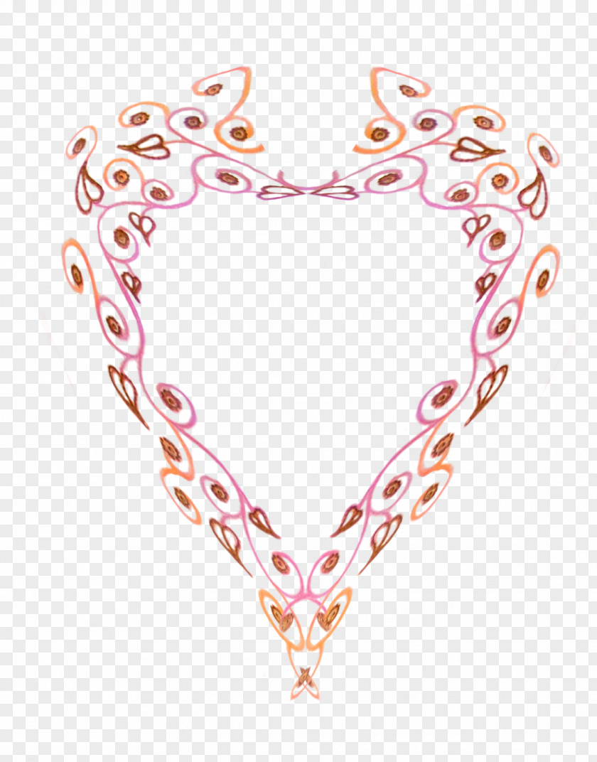 Divine Feminine Goddess Heart Necklace Pink M M-095 Body Jewellery PNG