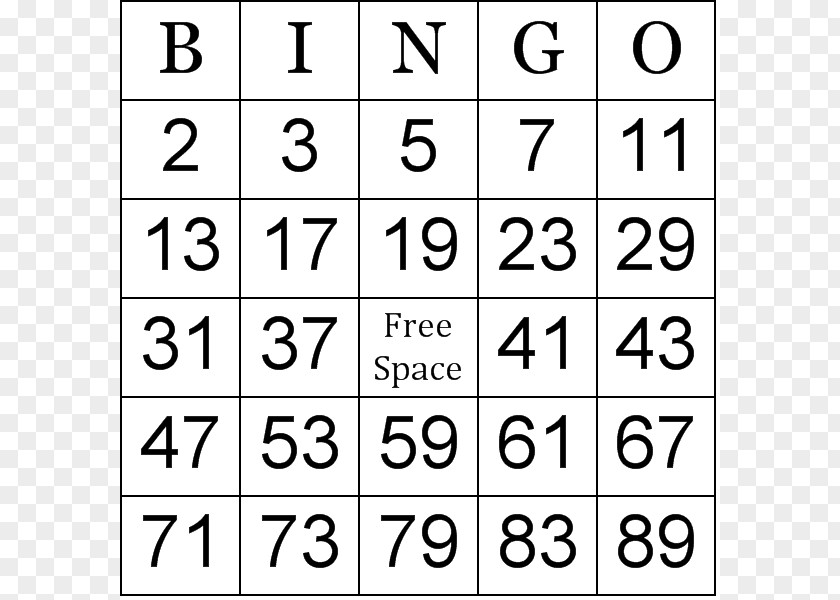 Prime Number Cliparts Bingo Card Mathematics Game PNG