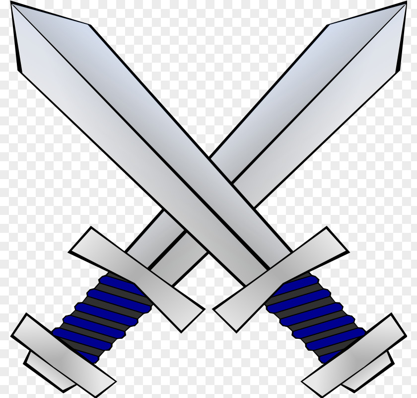 Blue Cartoon Two Knives Sword Clip Art PNG