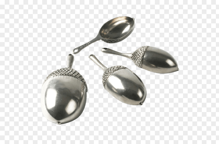 Silver Earring Measuring Cup Spoon PNG