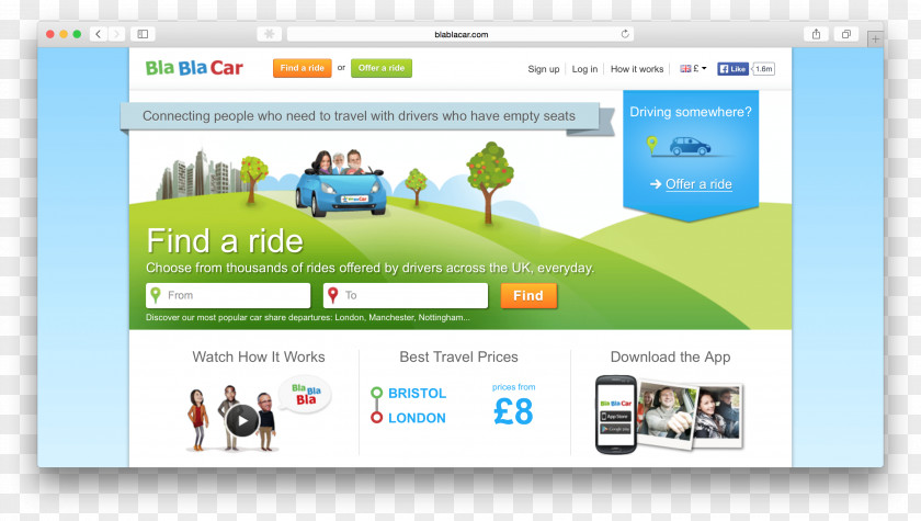 Car BlaBlaCar Web Design Travel PNG