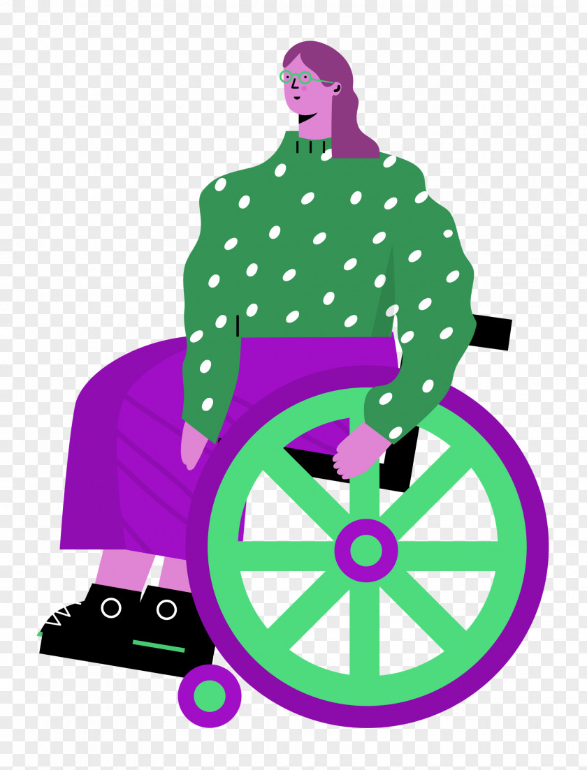 Sitting On Wheelchair Woman Lady PNG