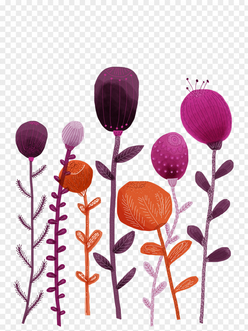 Creative Hand-painted Floral Motifs Behance Graphic Design Designer Illustration PNG
