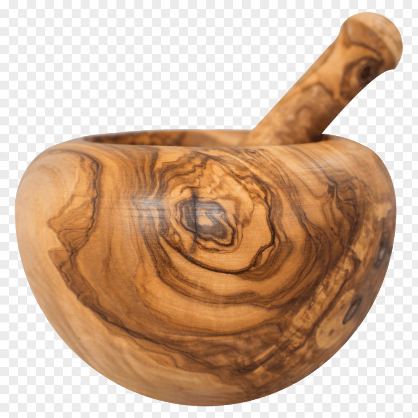Olive Mortar And Pestle Oil Bowl Wood PNG