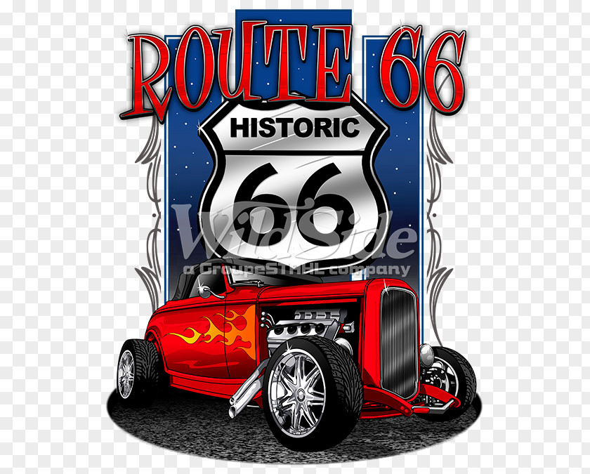 T-shirt U.S. Route 66 Car Hot Rod Rat PNG