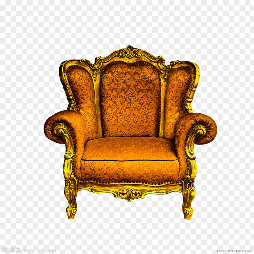 Golden Domineering Sofa Throne Chair Couch PNG