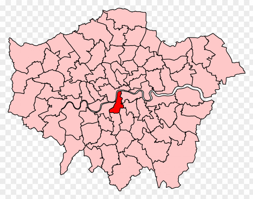 Map London Borough Of Southwark Islington Cities And Westminster Boroughs Blank PNG