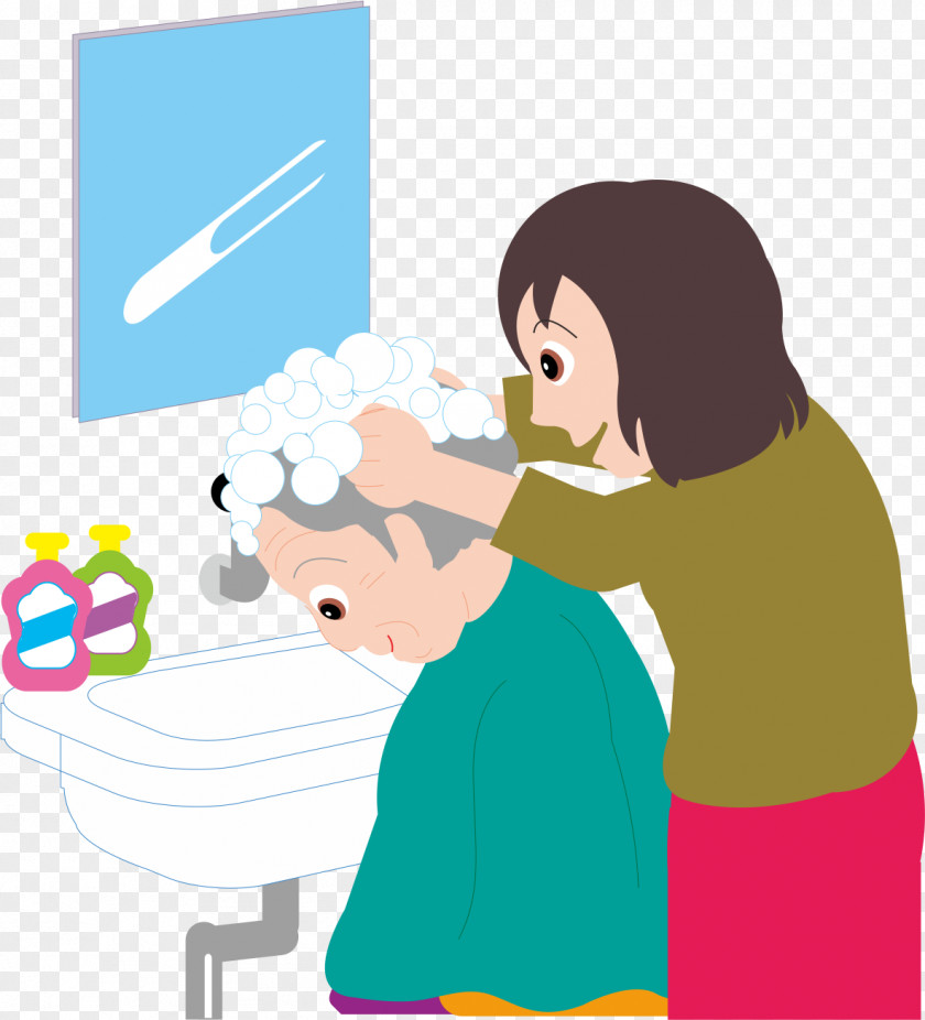 To The Elderly Shampoo Cartoon Capelli PNG