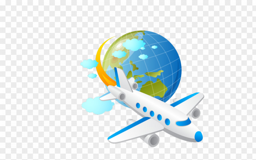 Airplane Globe Flight Aircraft PNG