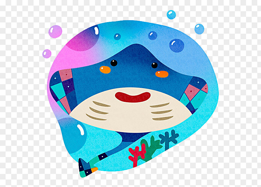 Blue Fish Illustration PNG