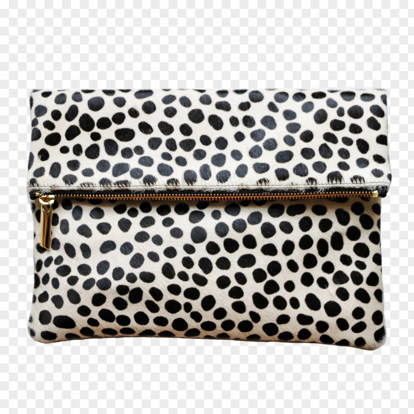 Black And White Leopard Handbag Leather Strap Coin Purse PNG
