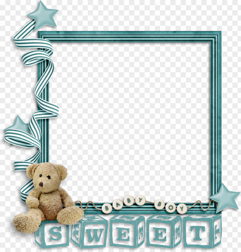 Blue Cute Children Photo Frame Picture Cuteness PNG