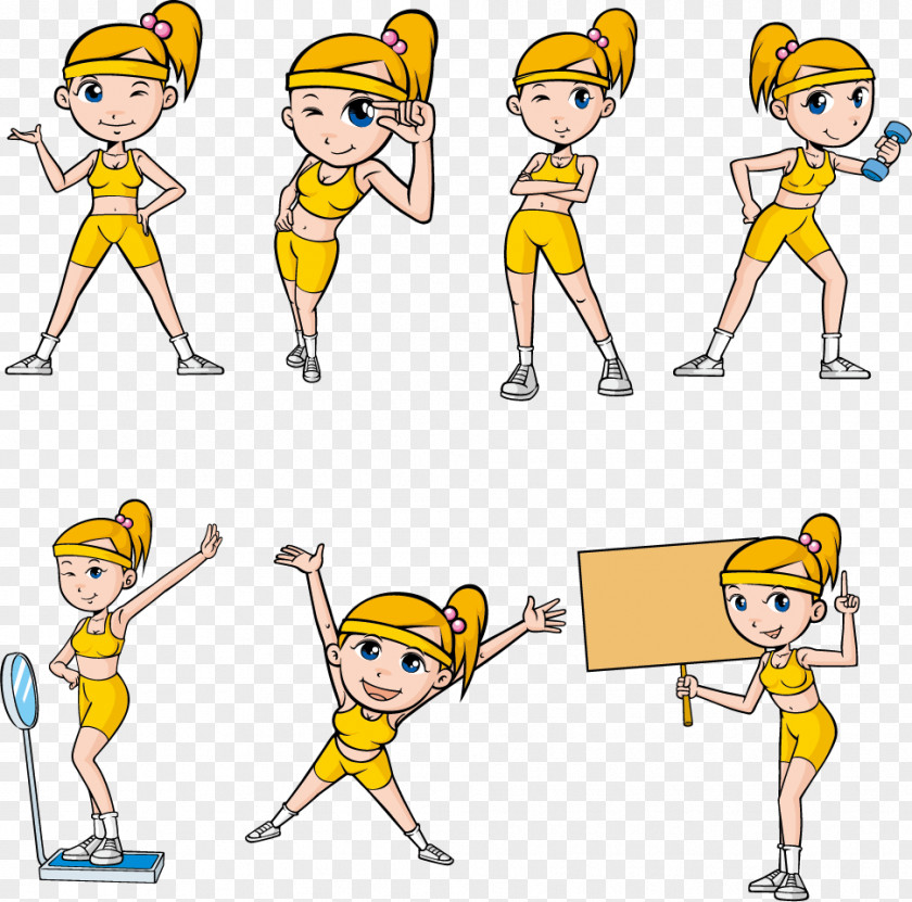 Fitness For Women Cartoons Cartoon Drawing Clip Art PNG